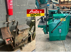 Furadeira Invicta de Tubo, construída em ferro fundido restaurada